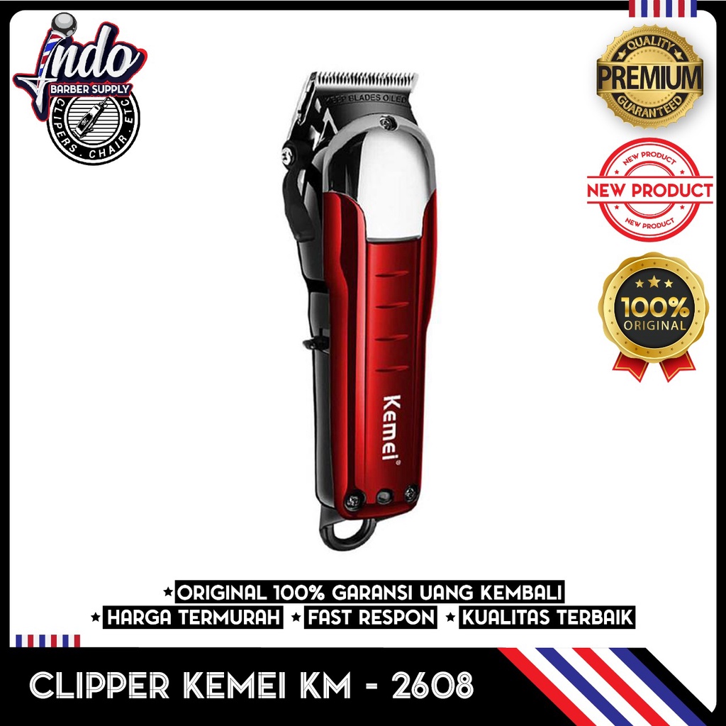 KEMEI 2608 Cordless Mesin Cukur Rambut Electric Clipper KM 2608