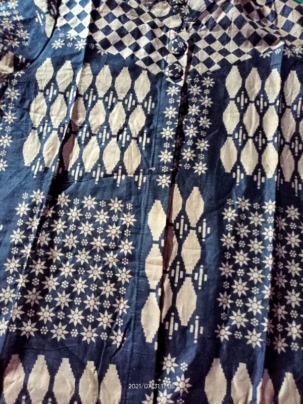 Blus Lonceng Lawasan Mono Coklat Kombi Baju Batik Kantoran Wanita Formal Kondangan Katun Premium