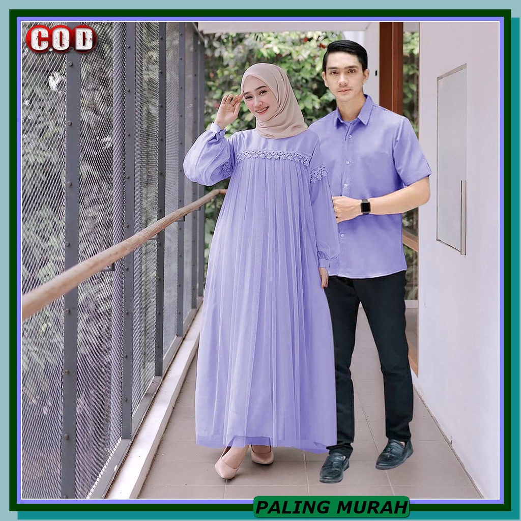 Baju Gamis Nibras Terbaru 2020 Wanita Promo Diskon Dewasa Syari B TI832 [R.A] Cod - Nuraini Couple