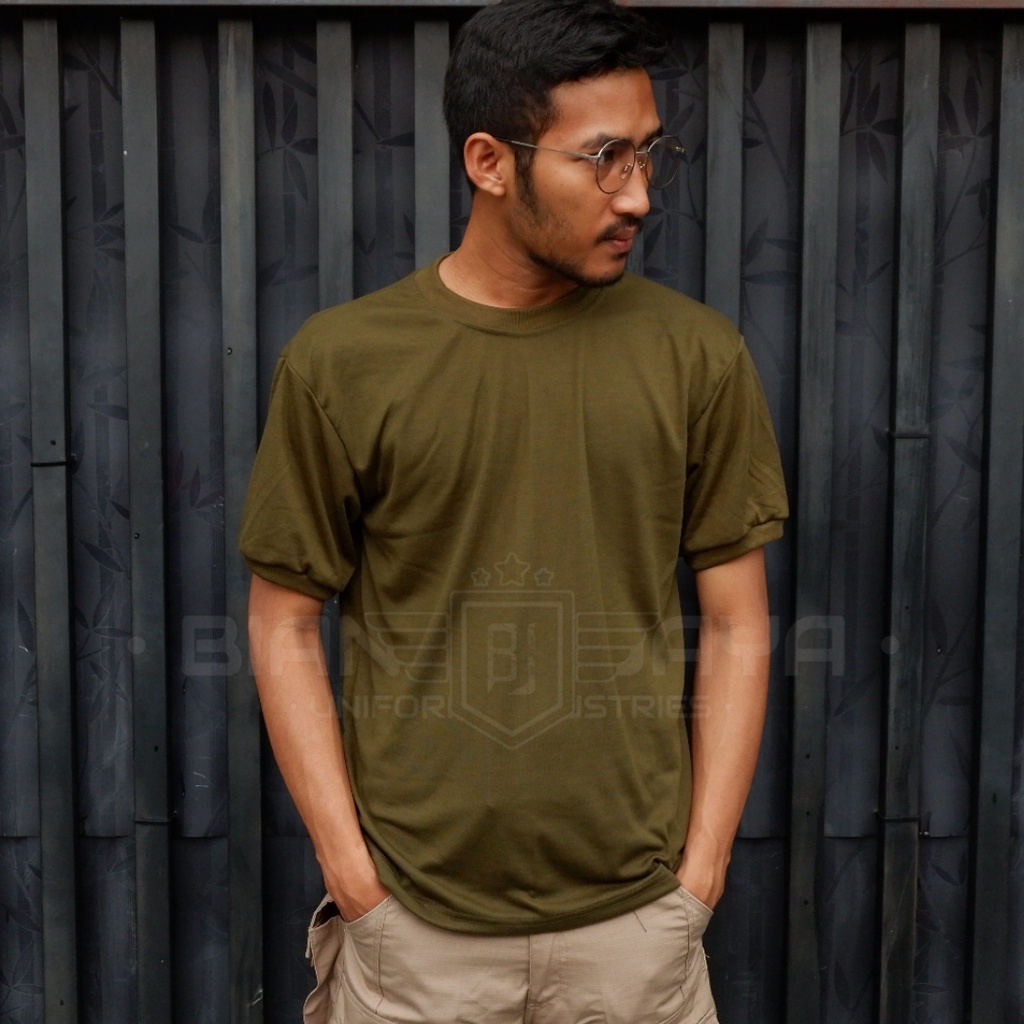 Kaos Polos TNI AD Lengan Pendek Katun Combad