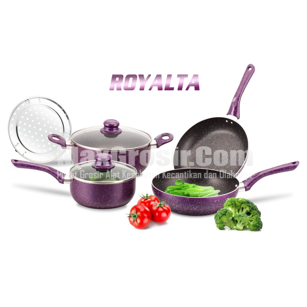 PANCI 7 PC Granite ROYALTA SET STEAMER &amp; Anti lengket Berkualitas