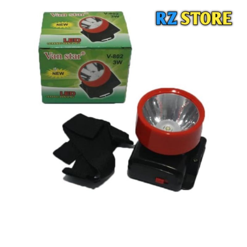 802 Senter Kepala 3W / Headlamp / Senter Camping / Senter Kepala Multifungsi
