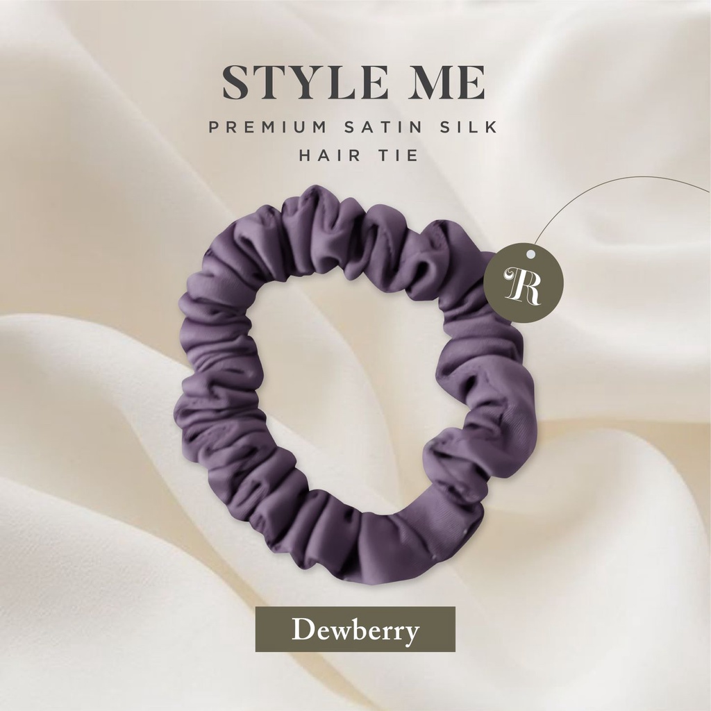 Scrunchies Premium Satin Silk MINI The Rituale | Ikat Rambut Kuncir Hijab Cepol | Anti Rontok Pusing-Dewberry