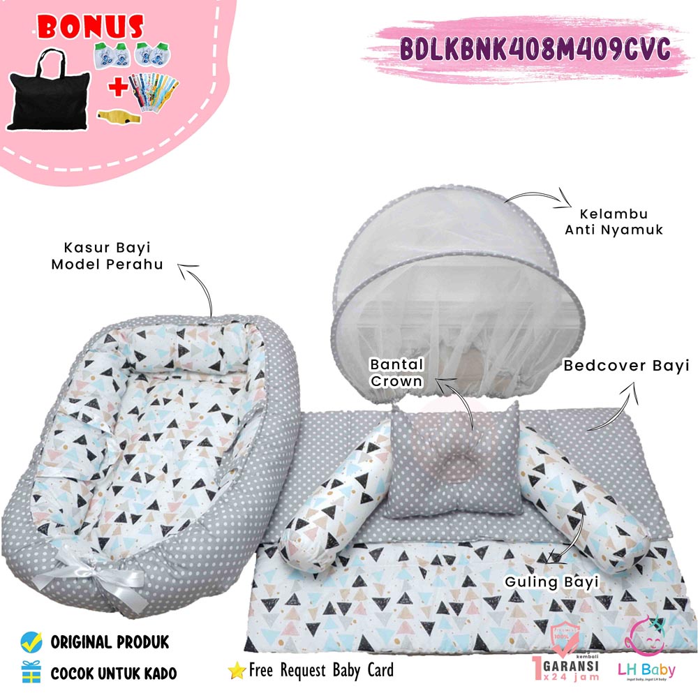 (PAKET HEMAT) Kasur Baby Nest Plus Bed Cover Kasur Bayi Perahu Tempat Tidur Bayi Kelambu Kekinian