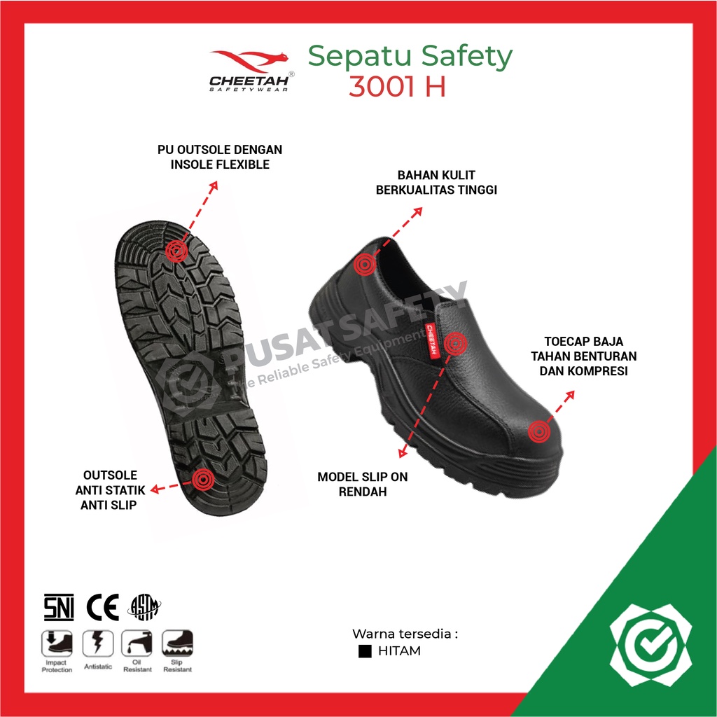 Sepatu Kerja Safety Cheetah 3001H