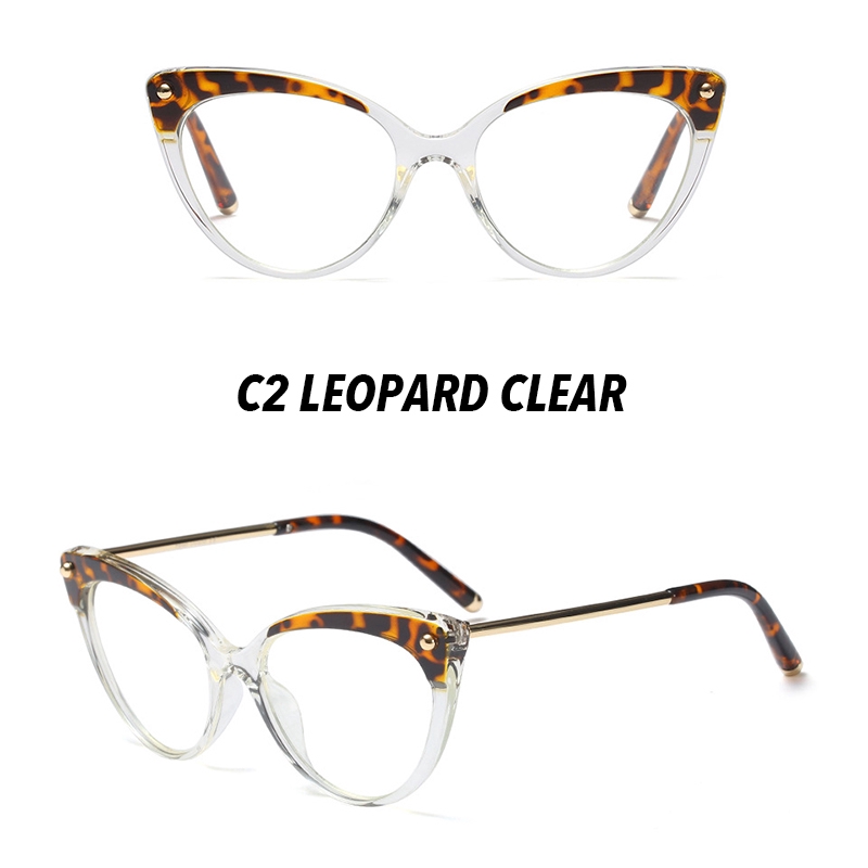 (YUZHU) COD Kacamata Minus 0°~-400° Retro Mata Kucing Wanita Eyeglasses Kacamata Anti Biru