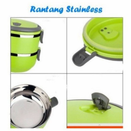 RANTANG 4 SUSUN POLOS / RANTANG SET BEKAL CAMPING PIKNIK LUNCH BOX 3004