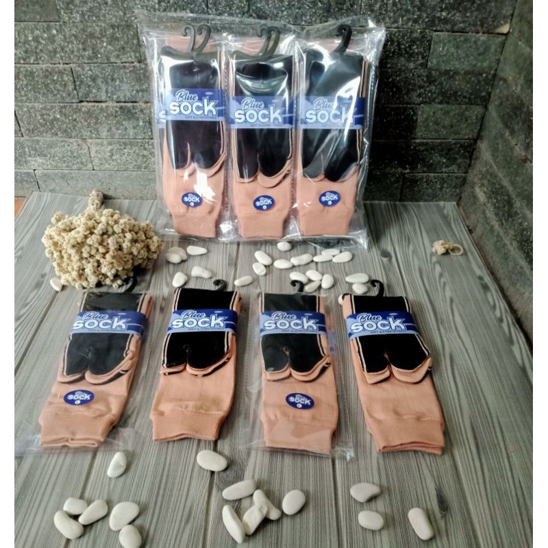 Lusinan Kaoskaki jempol POLYSTER krem telapak hitam | kaos kaki jempol muslimah Murah