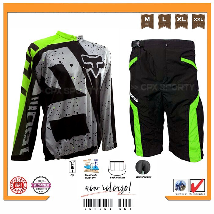 Paket Kaos Jersey Sepeda  FX dan celana  Padding sepeda  