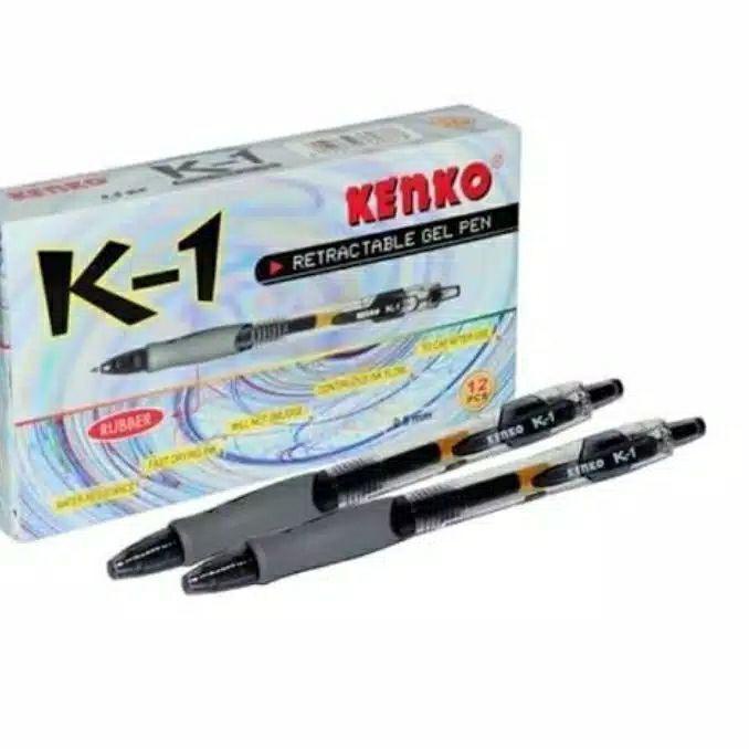 

(RA-125)-KENKO K-1 0.5mm Black Retractable Gel Pen 1 Pack / 12 Pcs-Flash Sale
