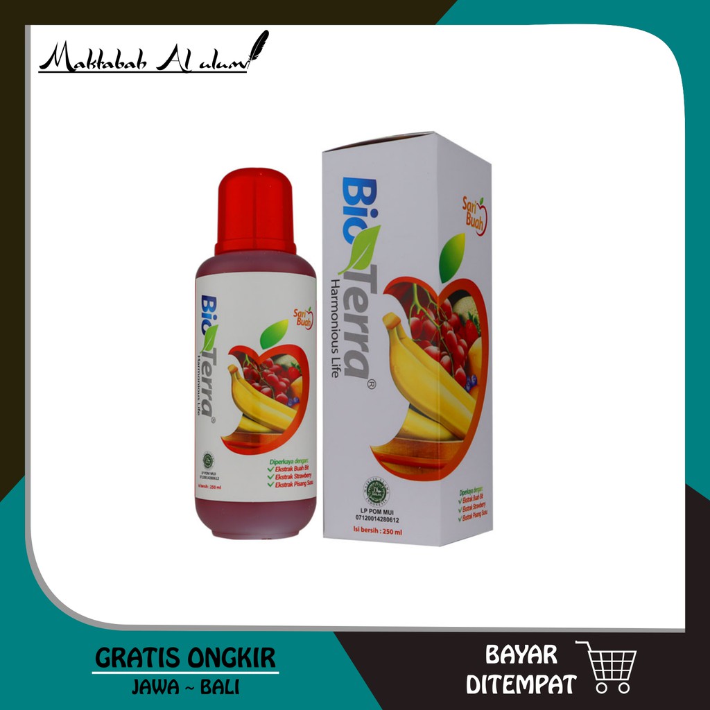 

Bioterra Sari Buah 250 ml Minuman Probiotik - obat herbal alami kolesterol dan darah tinggi - BPOM