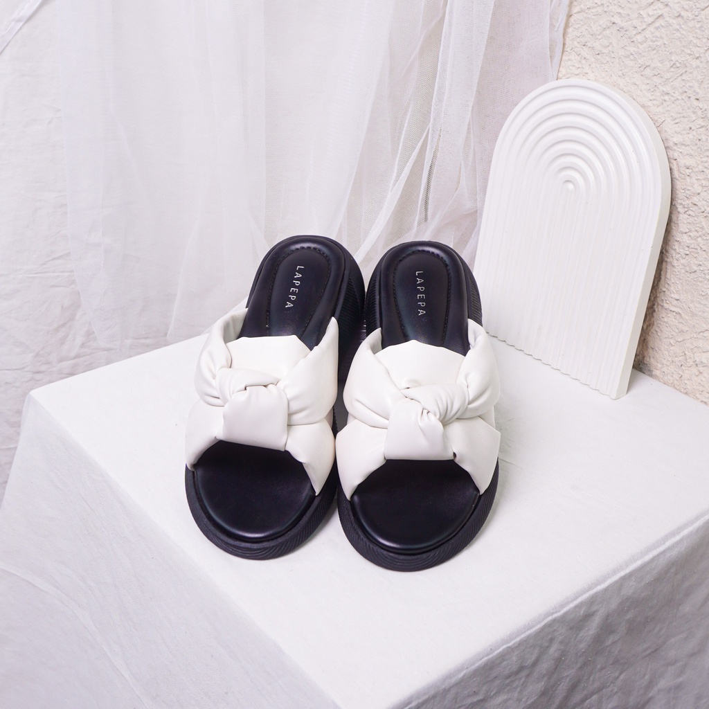 AVLINSTORE - tipe CALLA Sandal Wanita Wedges Sendal Cewek Platform Hak Tinggi 3cm Model Pita Silang Unik Lucu