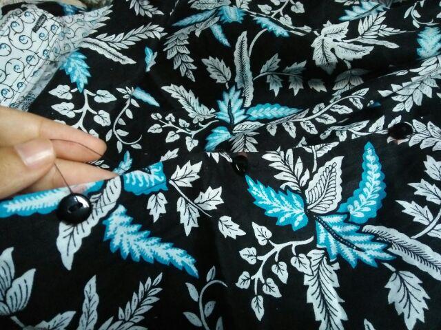 Kemeja Batik Lengan Pendek Blarak Biru