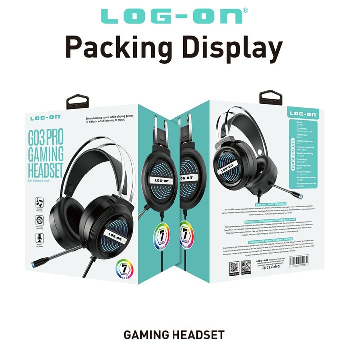 HEADSET - HF - HANDSFREE BANDO LOG-ON GAMING G03 PRO LAMPU