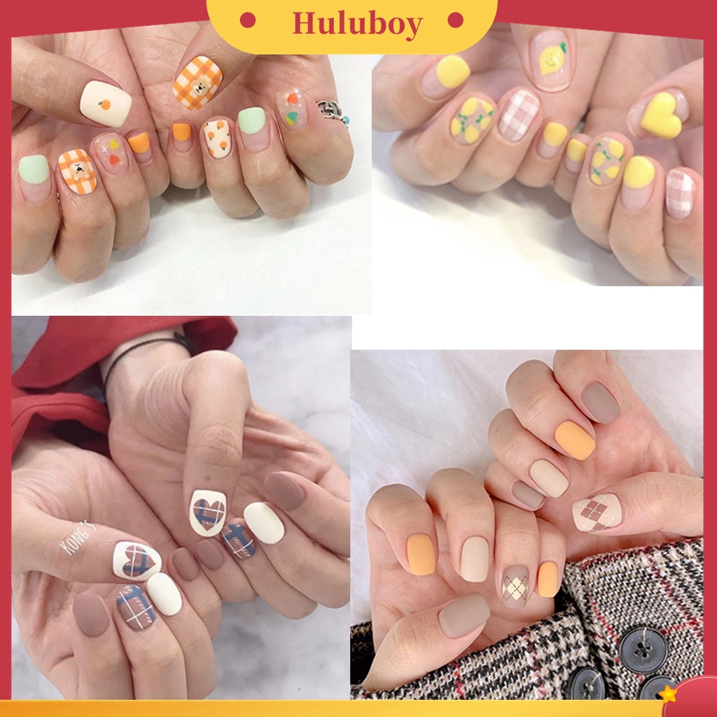 Huluboy Huluboy♡ 3pcs Stiker Kuku Full Cover Motif Kartun Anti Air Untuk Dekorasi Manicure