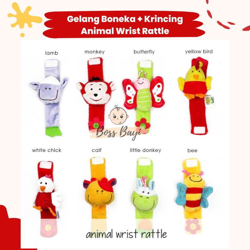 Mainan Gelang Boneka Bentuk Hewan / Rattle Gelang Bayi