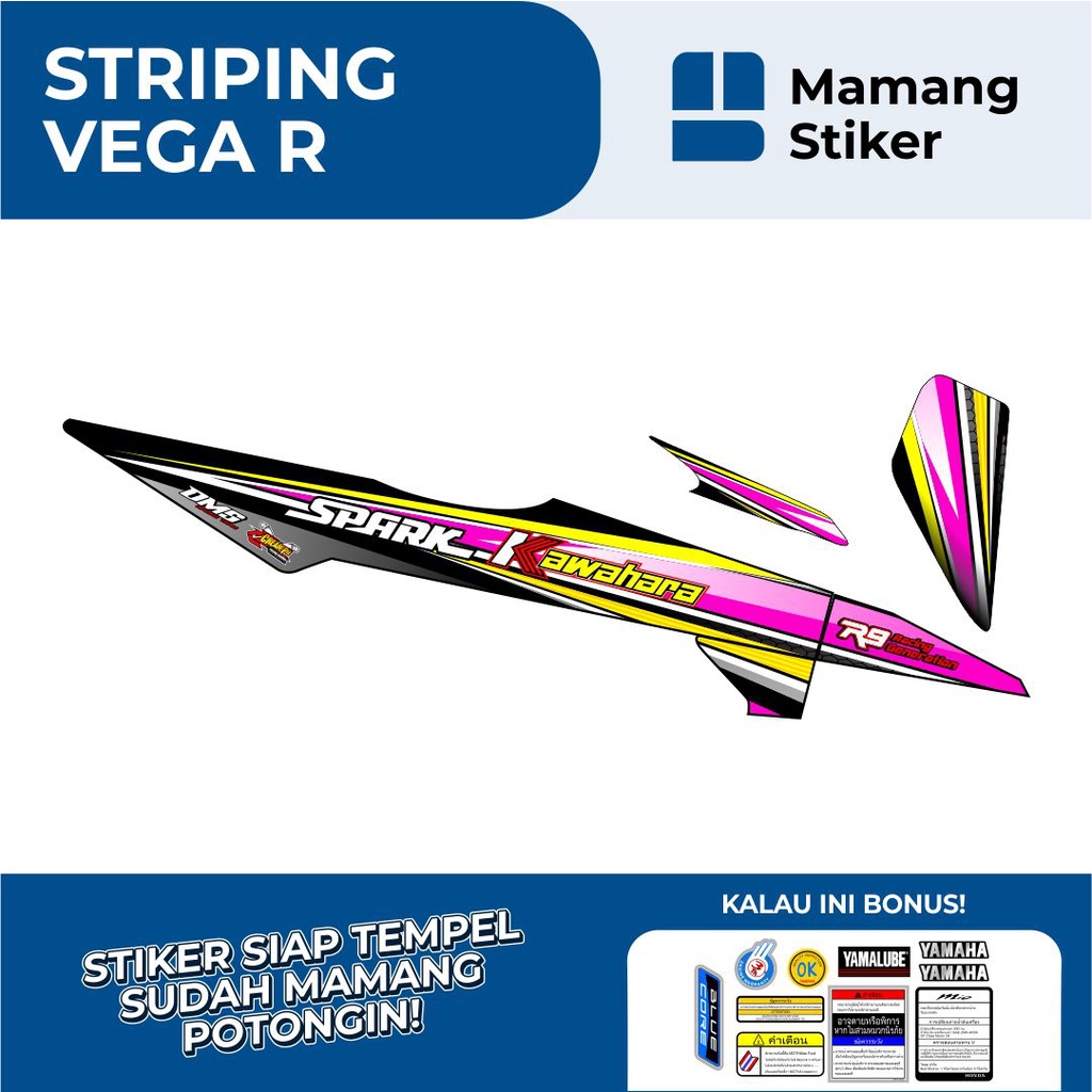 STRIPING VEGA R LAMA VARIASI 2 SPORT SPARK KAWAHARA/STIKER MOTOR HONDA VEGA R LAMA RACING/STICKER VE