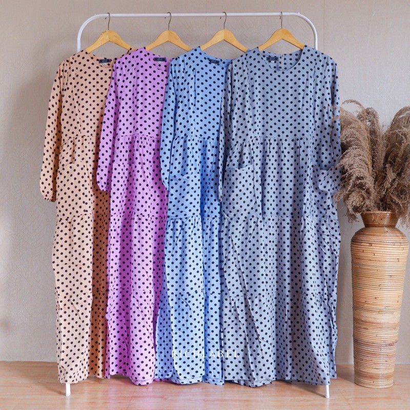 Baju Gamis Busui Menyusui Resleting Samping Kanan Kiri Rayon Uniqlo - Aisha Dress 0038