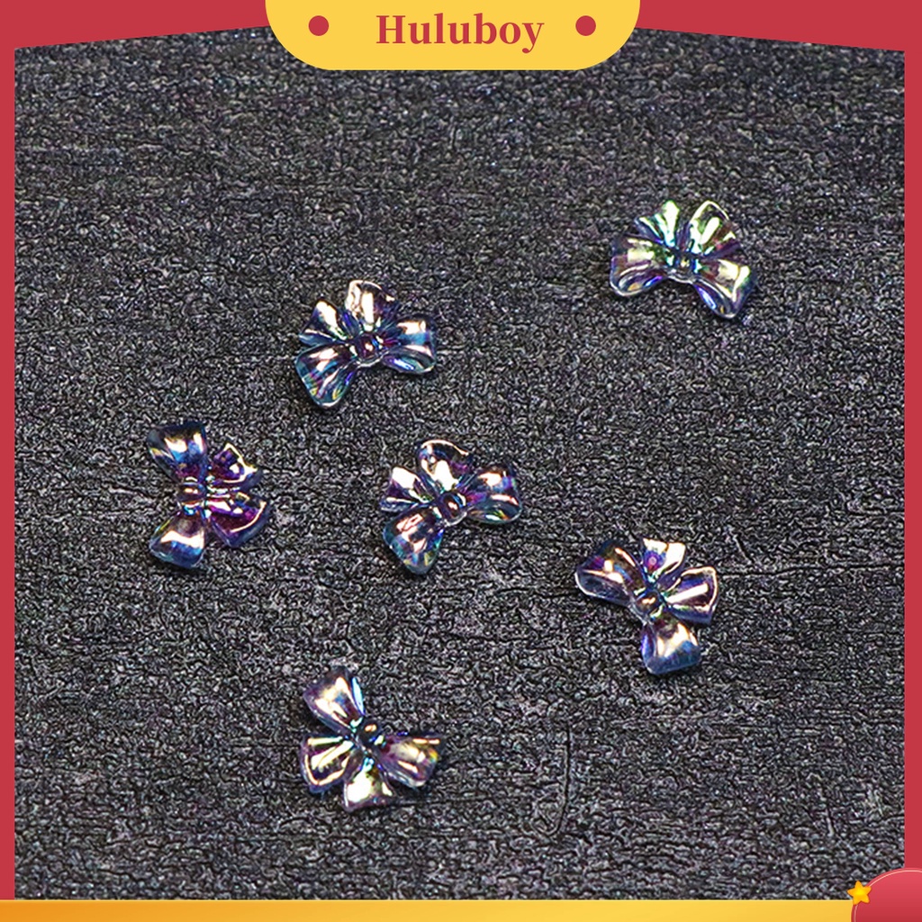 Huluboy Huluboy♡ 50 Pcs Ornamen Pita 3D Warna Aurora Untuk Dekorasi Nail Art Charms