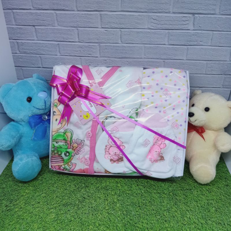Paket hampers set hadiah sambang anak bayi baby newborn baru lahir cewek atau cowok / unisex-Hemat pink
