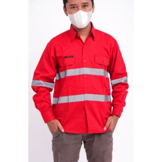 BAJU SAFETY MERAH SCOTLIGT DOBLE DADA