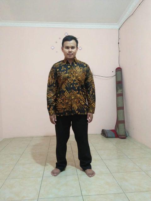 Kemeja Batik Pria Lengan Panjang Motif Wayang M L Xl Xxl