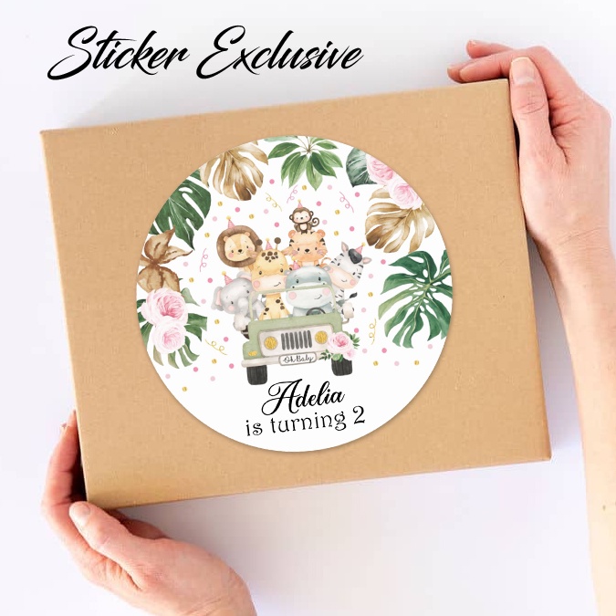 

50 STIKER / STICKER ANIMALS 2-1 UTK BAG / BENTO / SOUVENIR ULTAH ULANG TAHUN