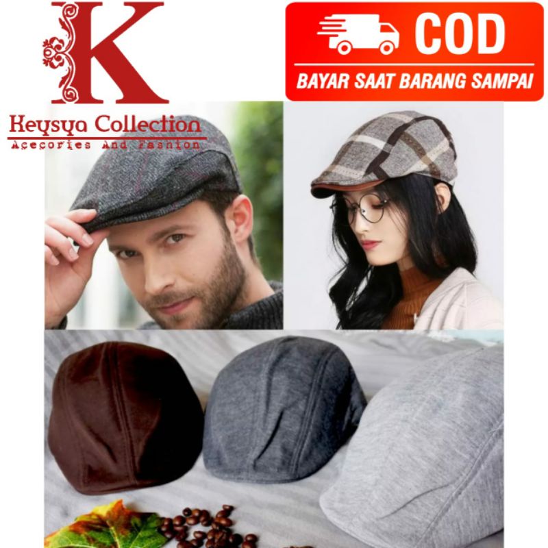 topi kodok / flat cap / topi copet / topi pelukis / topi sutradara