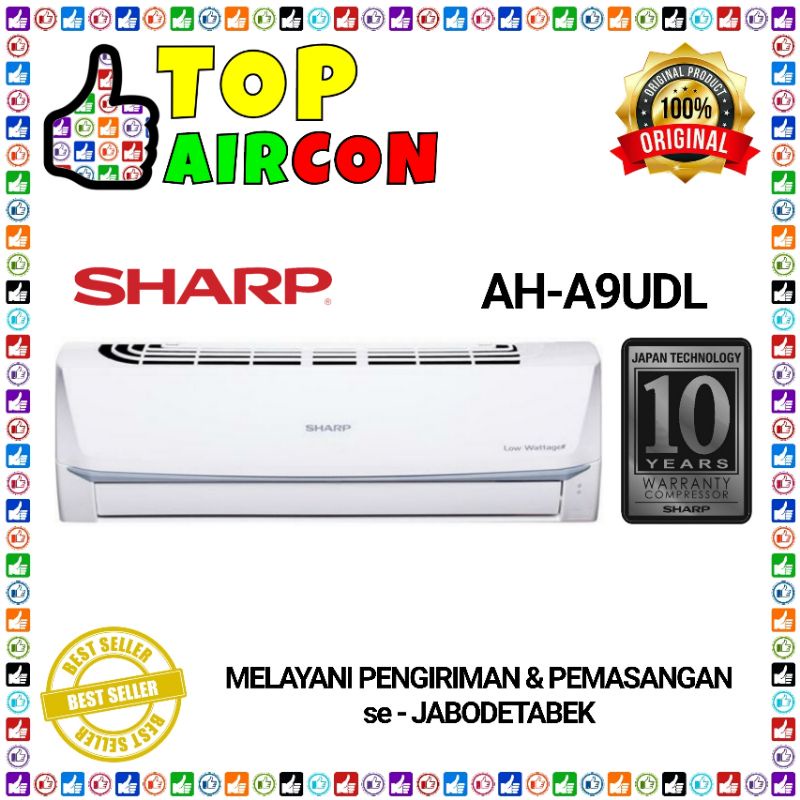 AC SHARP AH - A 9 UDL 1 PK Low Watt AH-A9UDL+ PASANG INSTALASI