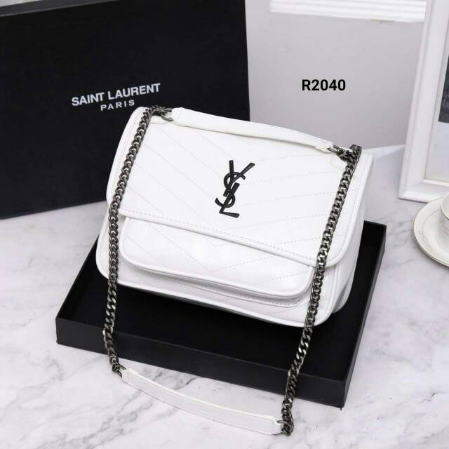 ysl white sling bag
