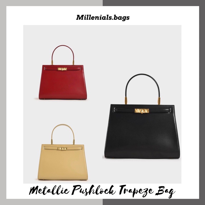 Cnk metallic pushlock trapeze bag