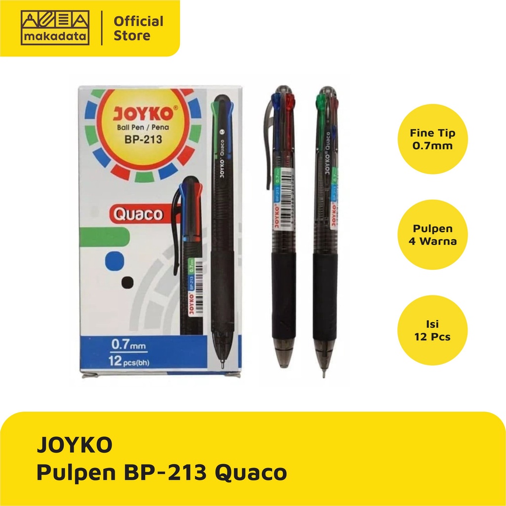 

PULPEN / BOLPEN / BOLPOINT JOYKO 4 WARNA 213 QUACO (1 PCS) MURAH