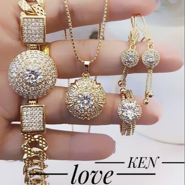 Xuping set perhiasan lapis emas 24k