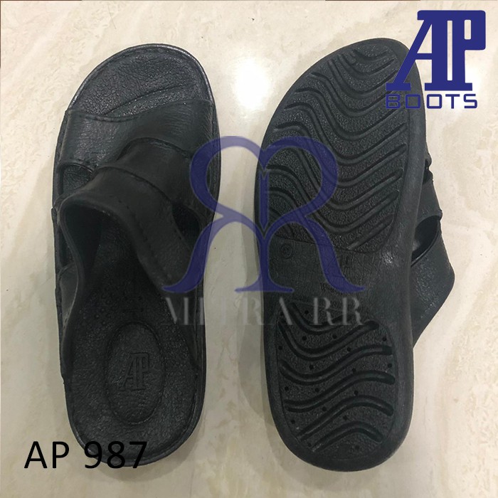 Sandal Karet AP Boots AP 987 Hitam Ap Boot Sendal Kasual Jalan