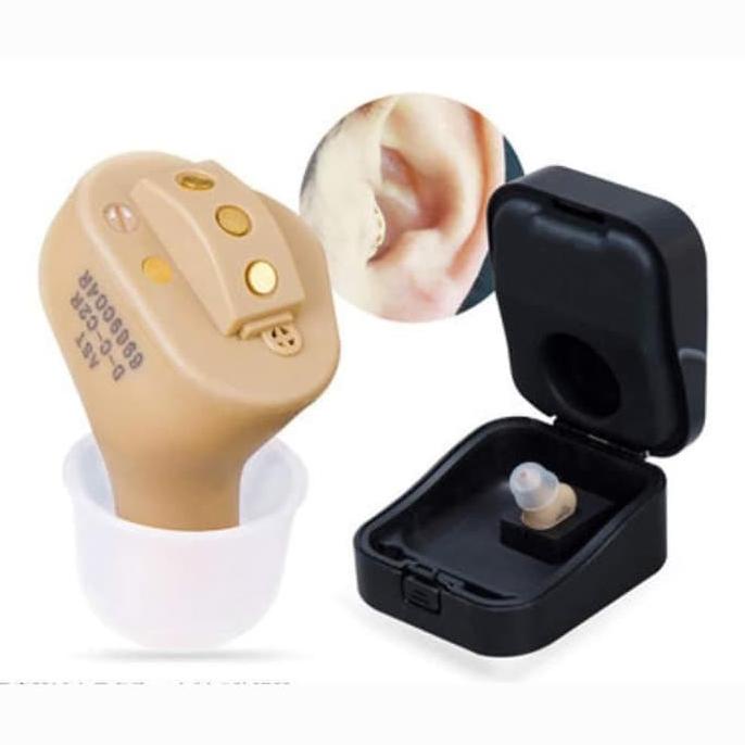 Super Kecil Mini Alat Bantu Dengar Pendengaran Telinga Kiri Kotak Cas