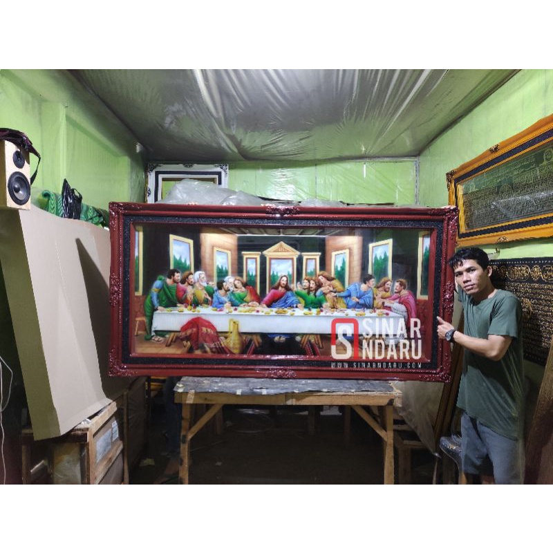 Hiasan dinding perjamuan kudus timbul 200 x 100 cm
