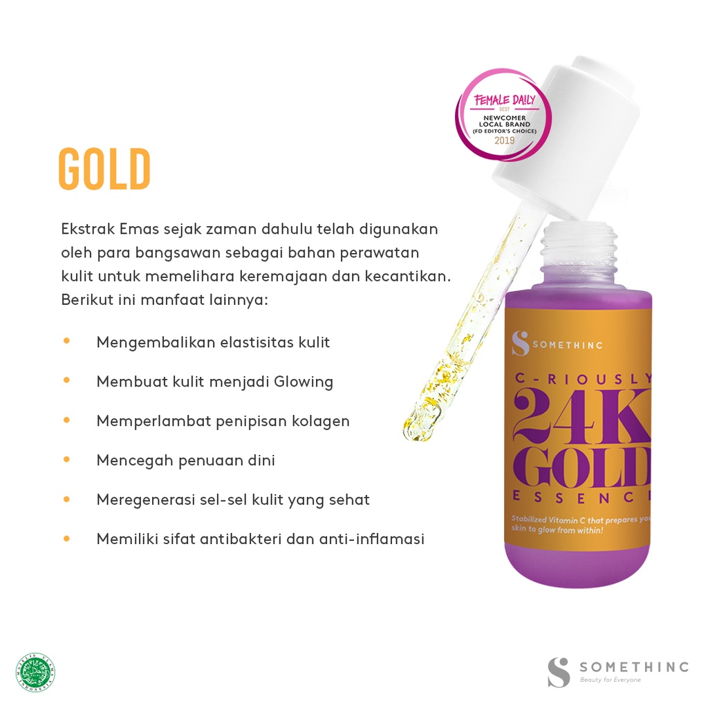 [PROMO SPESIAL] BPOM SOMETHINC CRIOUSLY 24K GOLD Essence SERUM PEMUTIH VITAMIN C 20ml 40ml 100% ORI