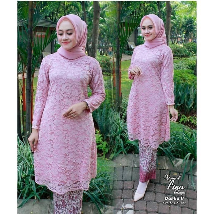 Kebaya Atasan Tunik Bukat Modern Pink
