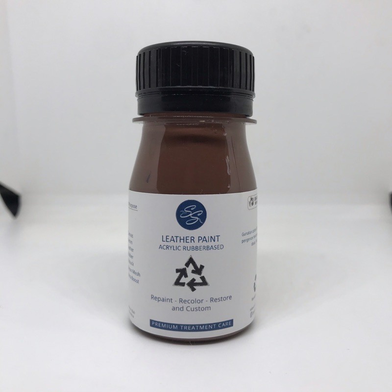 Cat Sepatu Kulit SS Leather Paint - Acrylic Rubber Cat Midsole, Rubber, Boost - Cat Tas Jaket Kulit-Brown Tan