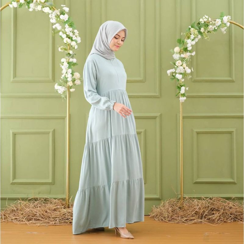 Hanum dress premium / dress polos / dress busui / gamis busui/ dress rayon/COD