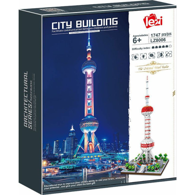 Block Architecture City Building Blocks Lezi LZ8006 Oriental Pearl Radio
