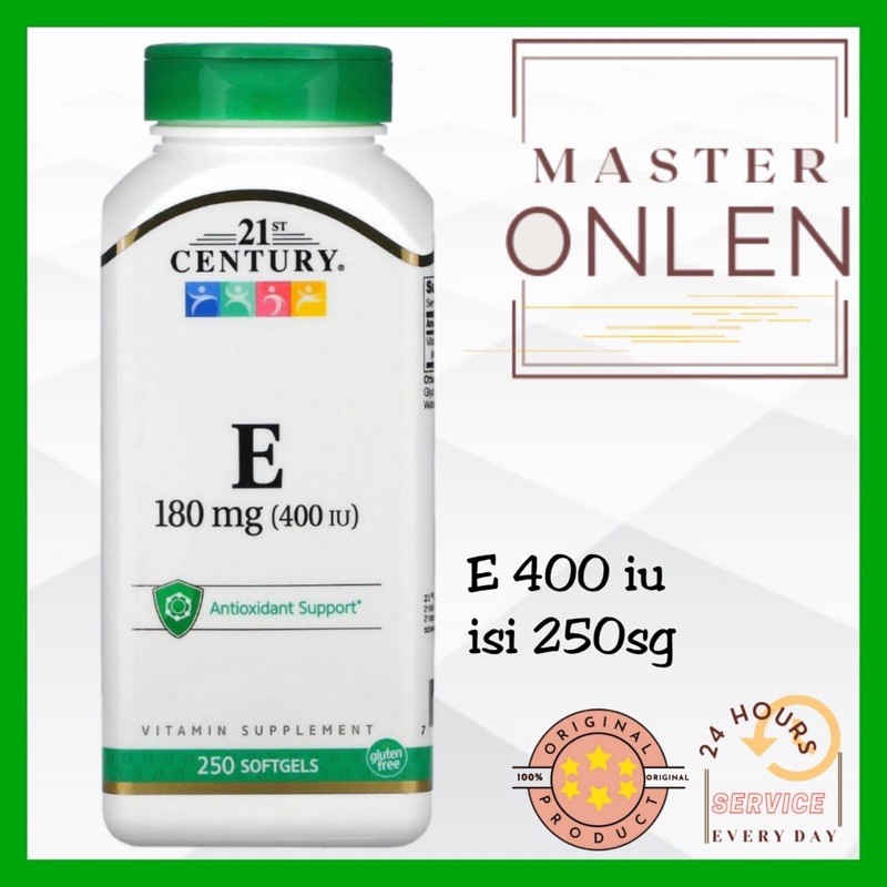 Vitamin E 400 iu 21st Century 250 softgels Usa