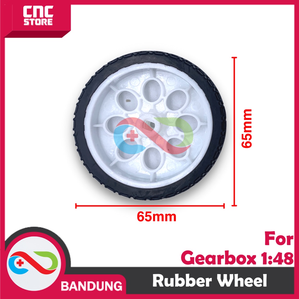 RODA RUBBER WHEEL MOTOR FOR MOTOR DC GEARBOX 1 48 WHITE PUTIH