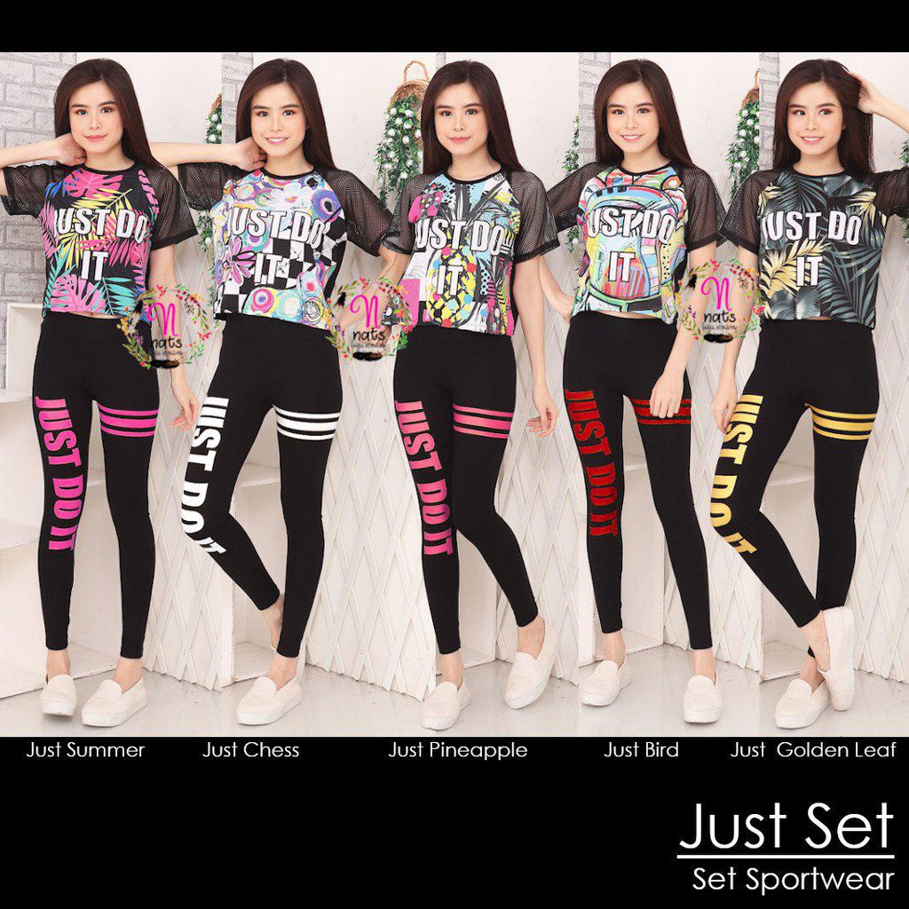 Setelan baju senam JUST SET baju olahraga wanita atasan Setelan baju senam JUST SET baju olahraga wanita atasan