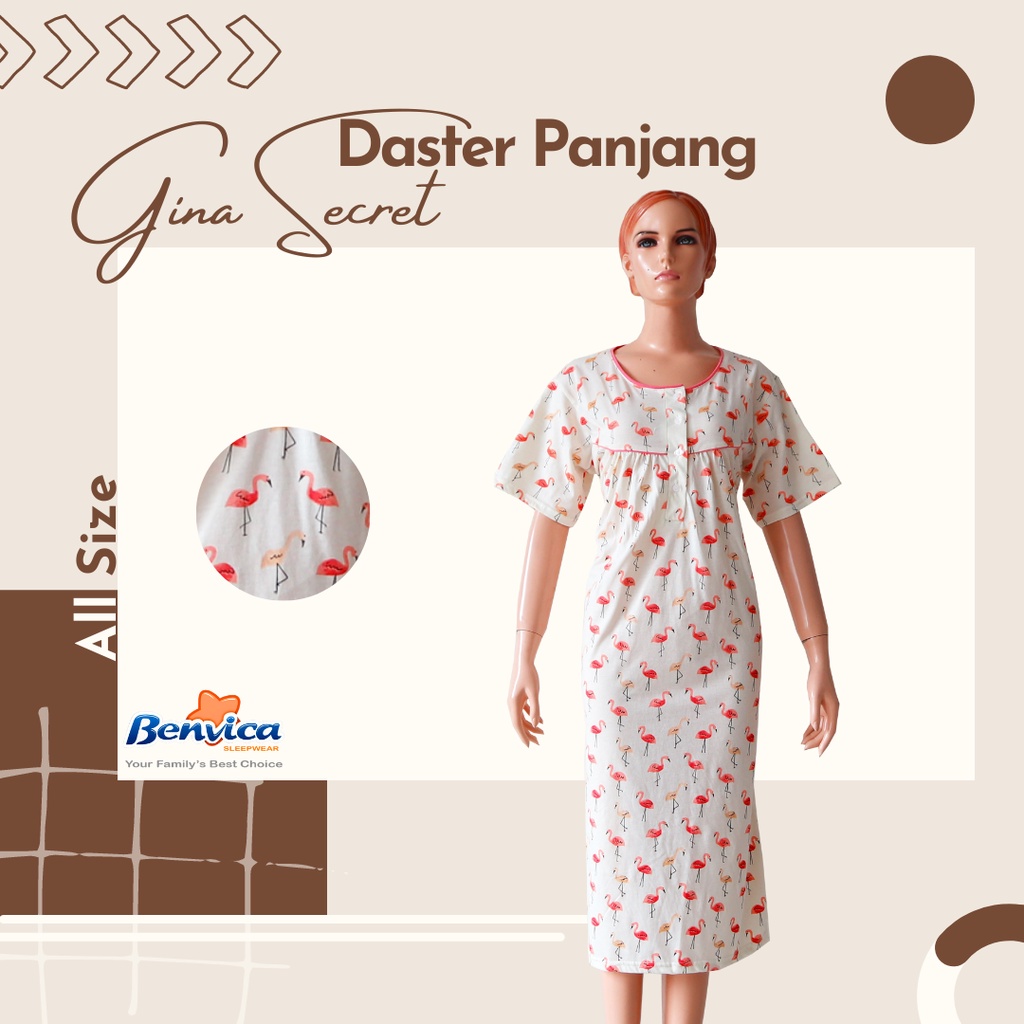 BAJU TIDUR DASTER PANJANG LONG KAOS GINA SECRET ADEM BANYAK MOTIF