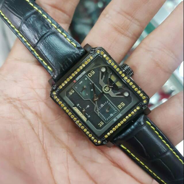 jam tangan expedition e6695 ladies 6695 yellow black