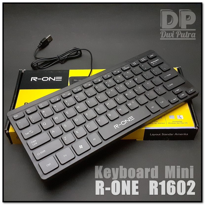 KEYBOARD MINI R-ONE R-1602 USB // R1602 CHOCO OFFICE MULTIMEDIA // LAPTOP PC KOMPUTER ANDROID