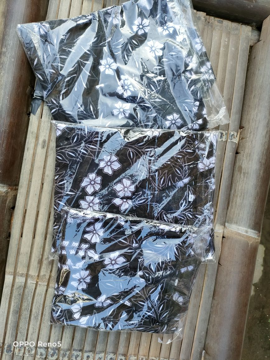 Batik Couple Keluarga Sania Ruffle Ori Ndoro Jowi Dnt Cendrawasih Abu