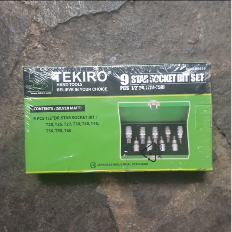 TEKIRO Mata Kunci Sock L Bintang Set 1/2 Inch x 9 pcs Star Bit Socket