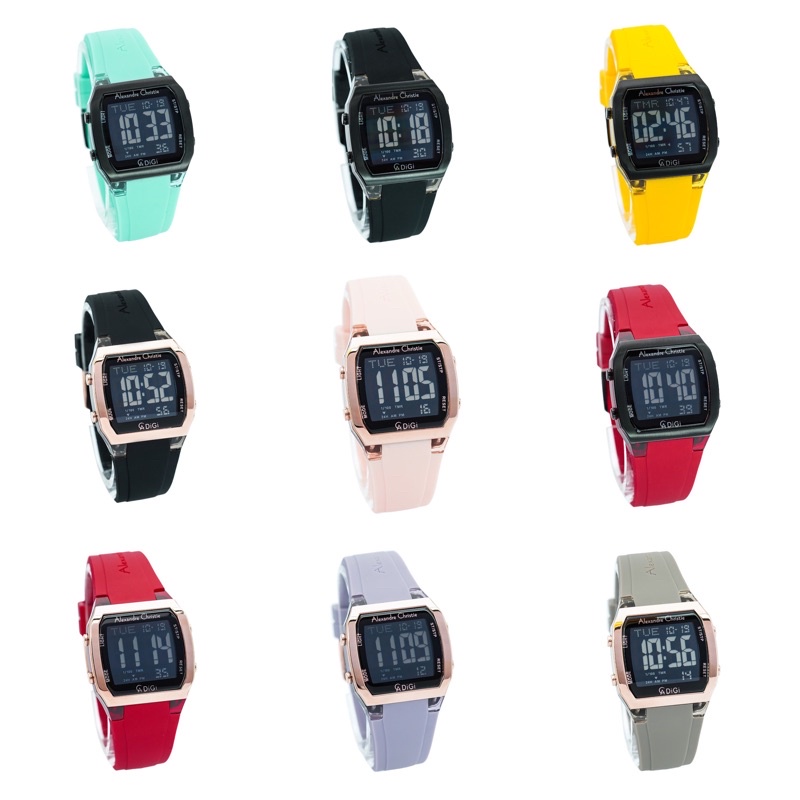 Jam Tangan Alexandre Christie Ac 9348 Original Digital Wanita